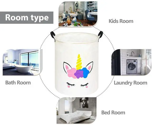Alt view image 6 of 7 - Round Laundry Basket Storage Bins Nursery Hamper Gift Baskets for Home,Office,Home Decor
