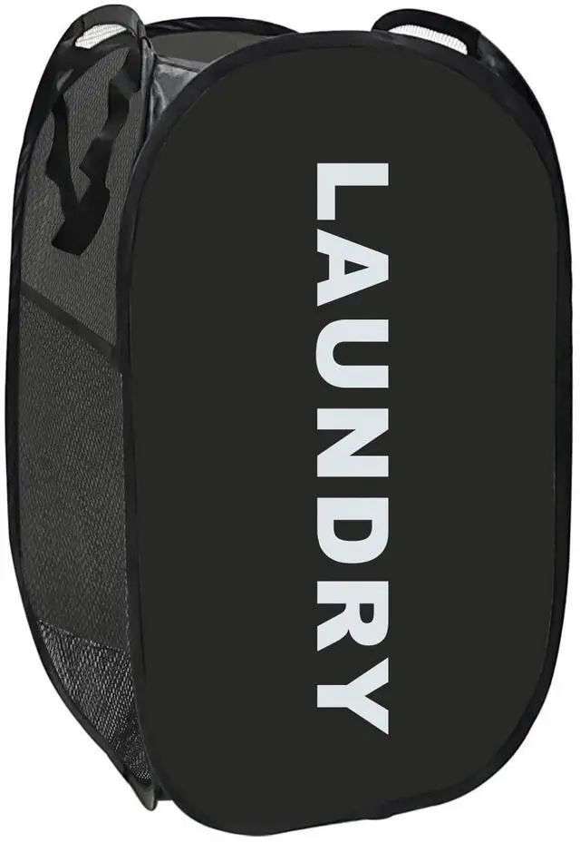 Main image of Collapsible Laundry Basket Foldable Laundry Hamper Pop Up Basket Dirty Clothes Hamper for College Dorm, Travel, Cruise, Hotel, Black