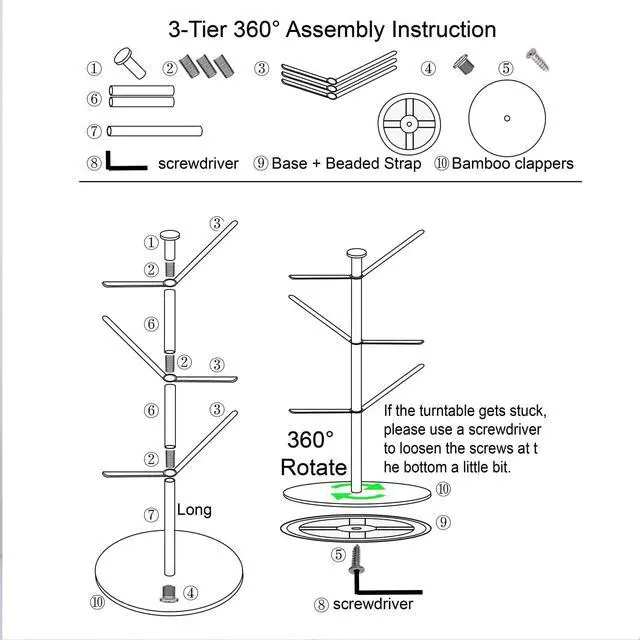 Alt view image 6 of 6 - 360° Rotating Mug Tree, 6 Hooks Upgraded Stable Metal Mug Holder, Bamboo Base Coffee Mug Cup Rack for Counter Top, Mug Display, Home Storage and Cup Organizer, Black