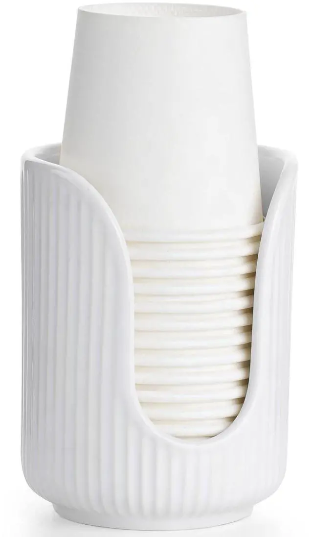 Main image of Bathroom Cup Dispenser, 3oz-4oz Ceramic Paper Cup Holder, Small Countertop Mouthwash Dixie Cups Accessories, for Vanity Countertops, Bathroom, Kitchen, and Dining Room
