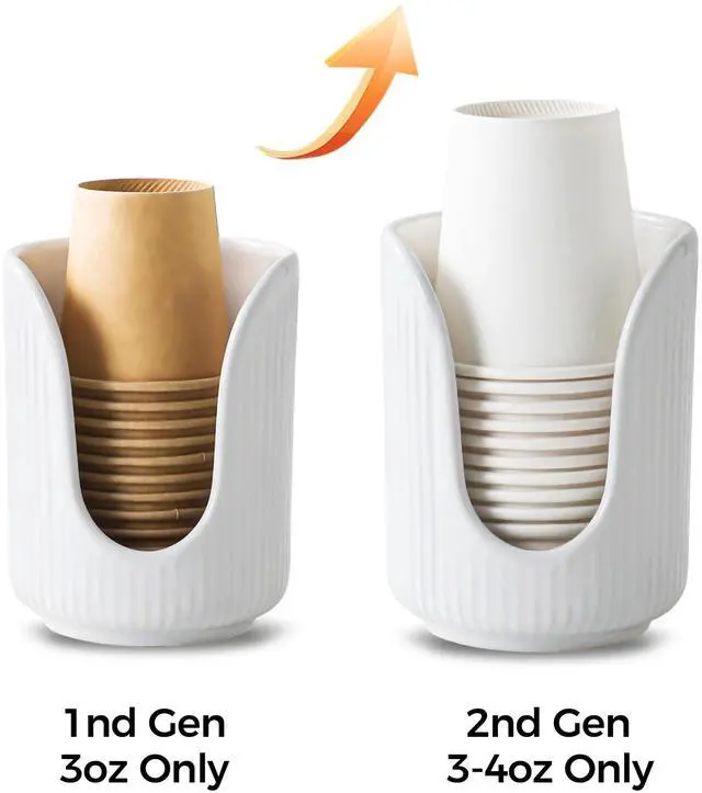 Alt view image 4 of 7 - Bathroom Cup Dispenser, 3oz-4oz Ceramic Paper Cup Holder, Small Countertop Mouthwash Dixie Cups Accessories, for Vanity Countertops, Bathroom, Kitchen, and Dining Room