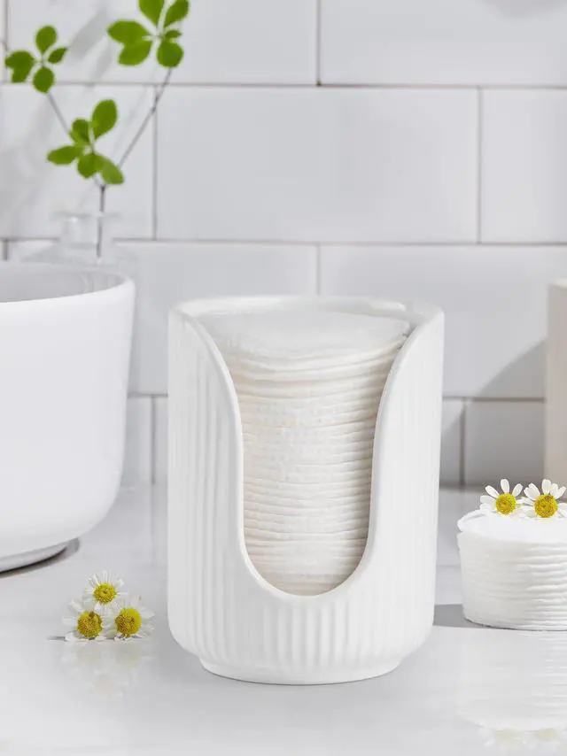 Alt view image 7 of 7 - Bathroom Cup Dispenser, 3oz-4oz Ceramic Paper Cup Holder, Small Countertop Mouthwash Dixie Cups Accessories, for Vanity Countertops, Bathroom, Kitchen, and Dining Room
