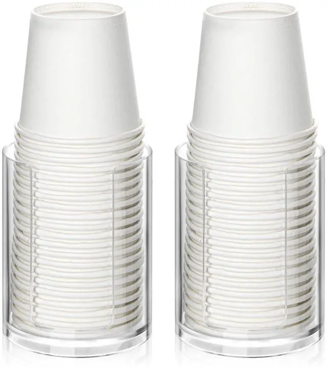 Main image of 2 Pack Mouthwash Cups Holder,Bathroom Cup Dispenser,Small Disposable Paper Cup Tray for Bathroom Sink Counter