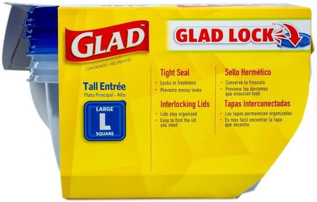 Alt view image 6 of 6 - GladWare Tall Entree Containers, Large Square, 42 Oz, 3 Count | Tight seal for meal prep and lunches in a tall square format, dishwasher safe