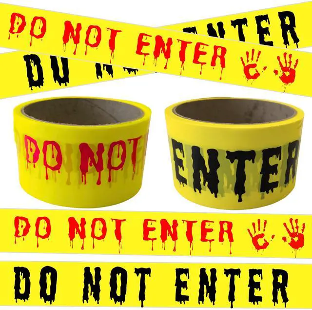 Main image of 2Pcs Halloween Decorations Caution Tape - 2 inch x 164 feet Do Not Enter Caution Tape Roll Yellow Scary Hazard Warning Tape Safety Outdoor DIY Spooky Decorative for Party,Door,Danger Areas,Indoor