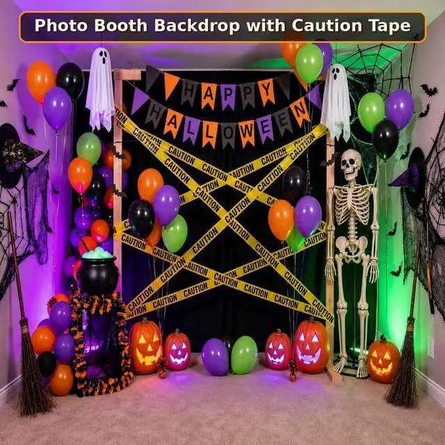 Alt view image 3 of 7 - 1 Roll Premium Yellow Caution Tape, 3 Inch x 1000FT Halloween Decor | Bright Hazard Tape with Bold Black Text, Danger Zone Barrier for Sporting Events, Construction Areas and Halloween Decor