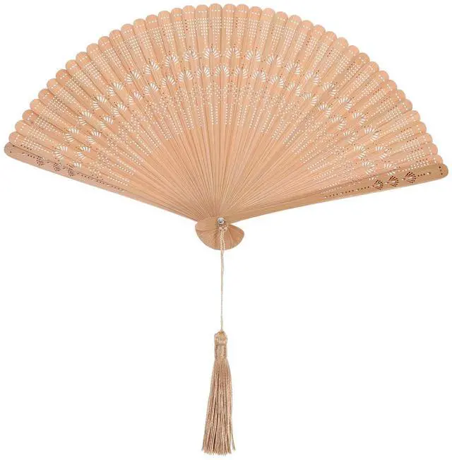 Main image of Bamboo Folding Fan Vintage Handheld Foldable Fan for Women Portable Accessory for Wedding Birthday Home Decor 12.5 x 7.1 Inch