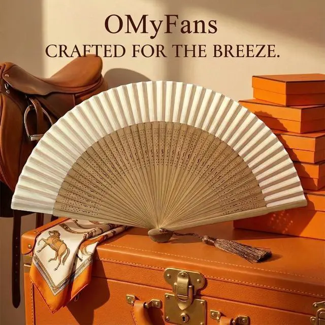 Alt view image 4 of 7 - Hand Fan for Women Foldable - Folding Chinese Japanese Vintage Bamboo Silk Fan - Ideal for Hot Flashes, Church, EDM, Festivals, Dancing and Gifts (Bamboo-White)