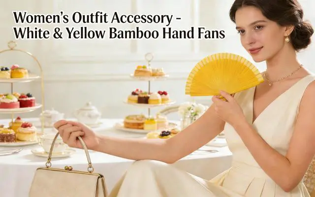 Alt view image 3 of 7 - Bamboo Folding Hand Fan 2-Pack, 9-17in Accordion for Dancing | Bamboo, folds to 9in, opens to 17in, quick-flick opening, vintage style, for dance home decor