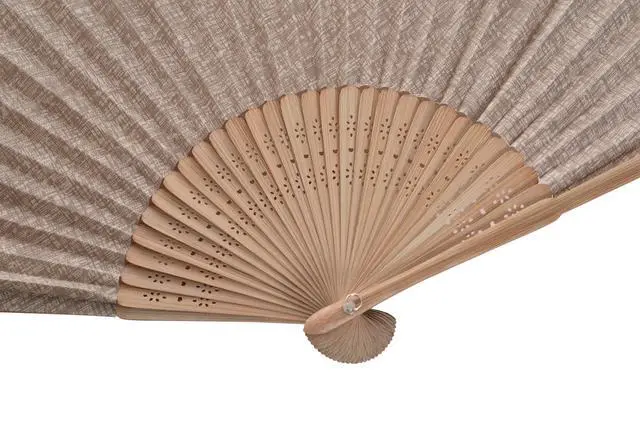 Alt view image 4 of 5 - Hand Fan with Beautiful Fabric Printed (Coffee)