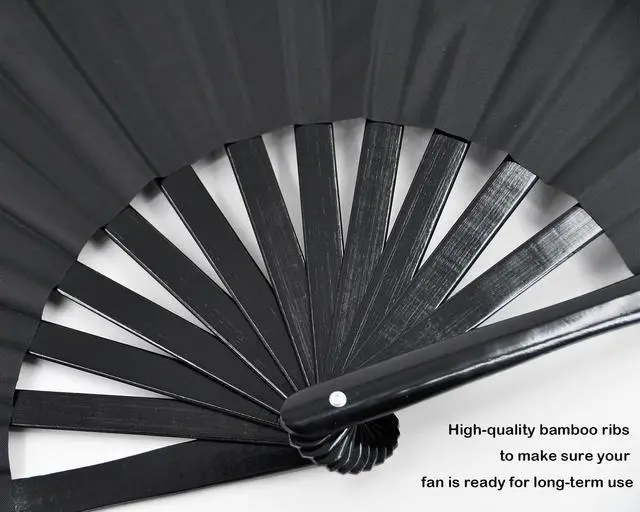 Alt view image 5 of 5 - Large Rave Folding Hand Fan Clap Fan Popping Fans for Line Dancing, Big Foldable Clacking Fans for Dance Festival, Dancing, Performance