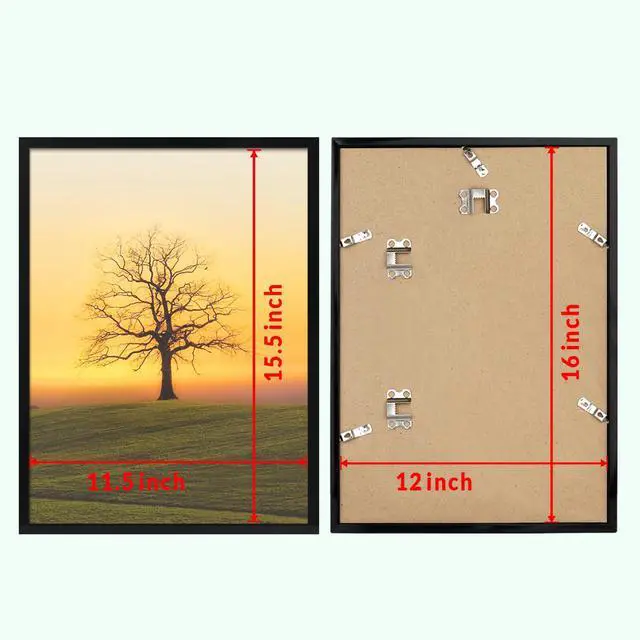 Alt view image 3 of 7 - 12x16 Picture Frame for Wall Display, 12x16 Black Picture Frame with Shatter Resistant Plexiglass, Stable and Sturdy 12 x 16 Poster Frame for Wall Display, Handpicked Gift Collection, 1 Pack