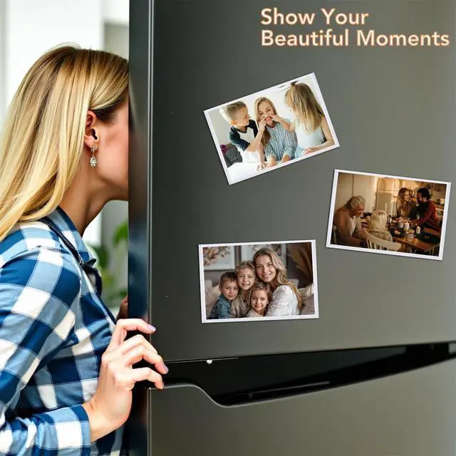 Alt view image 5 of 7 - Magnetic Picture Frames for Refrigerator 4x6, 10 Pack White | Includes 10 reusable magnetic frames for standard 4x6 photos with full magnetic backing for refrigerators and lockers.