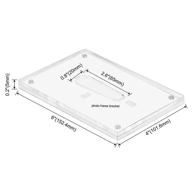 Alt view image 2 of 7 - 4x6 Minimalist Picture Frame Acrylic Glass Photo Frame with Magnetic Desktop Display Horizontally or Vertically