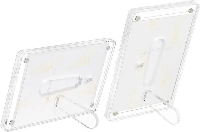 Alt view image 7 of 7 - 4x6 Minimalist Picture Frame Acrylic Glass Photo Frame with Magnetic Desktop Display Horizontally or Vertically