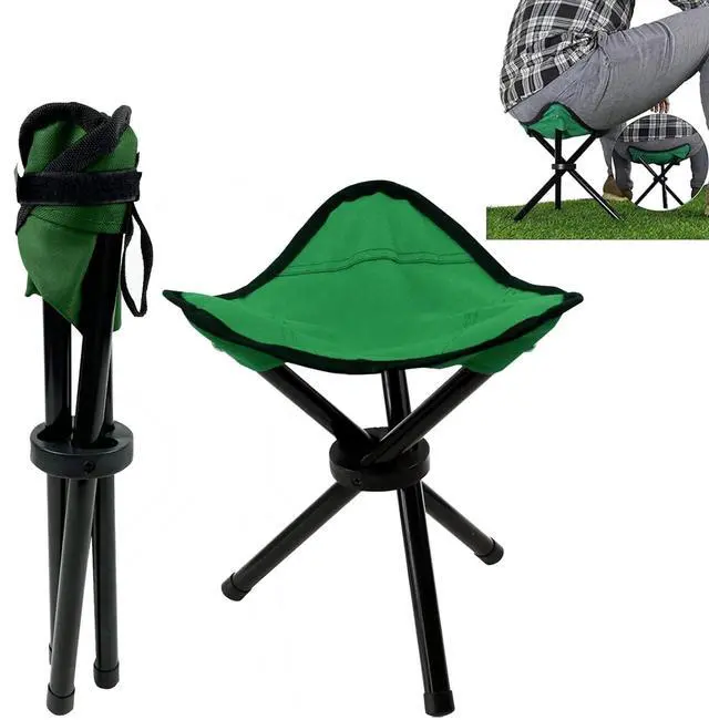 Main image of Folding Camping Stool Portable Outdoor Chair Use Height 13.7in Fishing Chair Seat for Camping Hiking Golf Hunting Hiking Outdoor Gardening and Travel Beach Maximum Weight Capacity 240 lbs(Green)