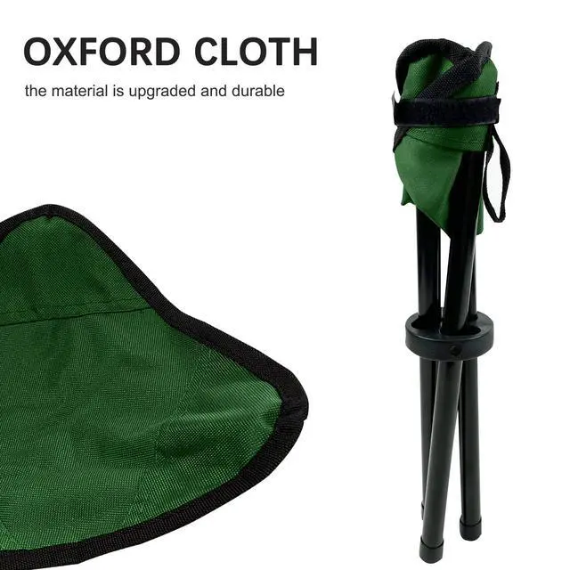 Alt view image 6 of 6 - Folding Camping Stool Portable Outdoor Chair Use Height 13.7in Fishing Chair Seat for Camping Hiking Golf Hunting Hiking Outdoor Gardening and Travel Beach Maximum Weight Capacity 240 lbs(Green)