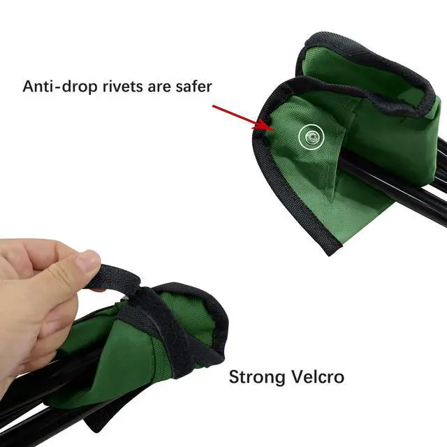 Alt view image 4 of 6 - Folding Camping Stool Portable Outdoor Chair Use Height 13.7in Fishing Chair Seat for Camping Hiking Golf Hunting Hiking Outdoor Gardening and Travel Beach Maximum Weight Capacity 240 lbs(Green)