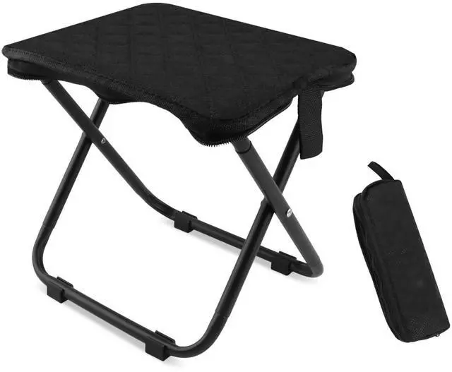Main image of Portable Backpack Stool for Adults, Compact Pocket Folding Stool 176 LBS | Foldable Camp Seat with 4 AntiSink Feet, Lightweight Travel Chair for Camping Fishing Hiking Picnic (Black)