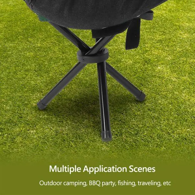 Alt view image 5 of 7 - Folding Camping Stool with Carry Strap - Portable Tripod Lightweight 3-Leg Collapsible Chair for Outdoor Hiking, Fishing, Picnic & Travel(Green)