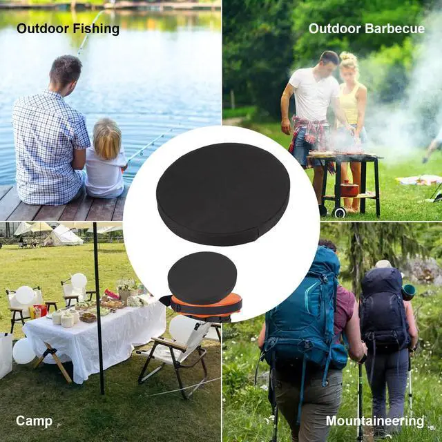 Alt view image 3 of 7 - 1 Pack Round Thickened Telescopic Stool Cushion with Memory Foam | Collapsible Stool Chair Pads Retractable Folding Stool Cushion with Elastic Strap, Fits Round Retractable Folding Stools
