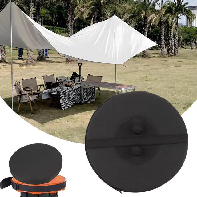 Alt view image 5 of 7 - 1 Pack Round Thickened Telescopic Stool Cushion with Memory Foam | Collapsible Stool Chair Pads Retractable Folding Stool Cushion with Elastic Strap, Fits Round Retractable Folding Stools