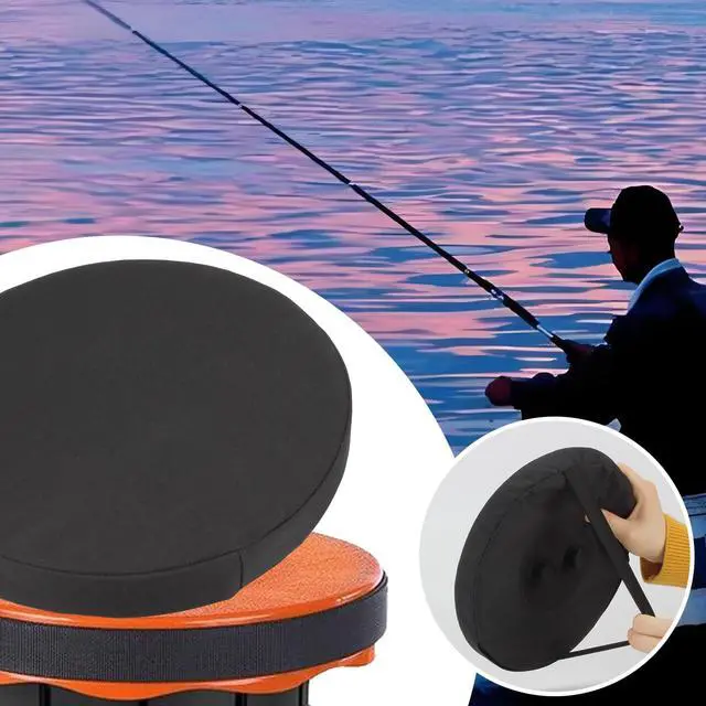 Alt view image 6 of 7 - 1 Pack Round Thickened Telescopic Stool Cushion with Memory Foam | Collapsible Stool Chair Pads Retractable Folding Stool Cushion with Elastic Strap, Fits Round Retractable Folding Stools