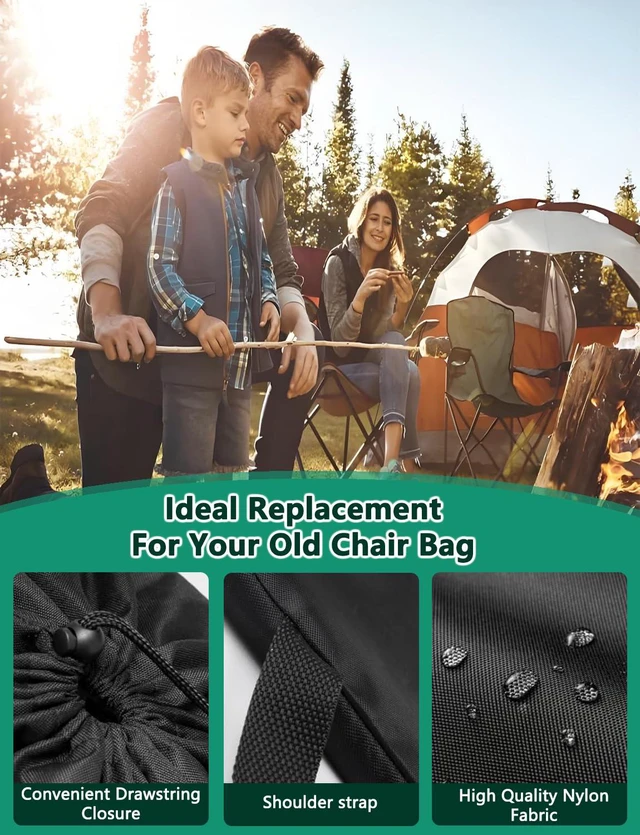 Alt view image 3 of 7 - Camping Folding Chair Replacement Carry Bag | Durable & Tear-Resistant, Storage Cover, Fits Coleman, Portable, Lawn and Most Folding Chairs, Chair Not Included