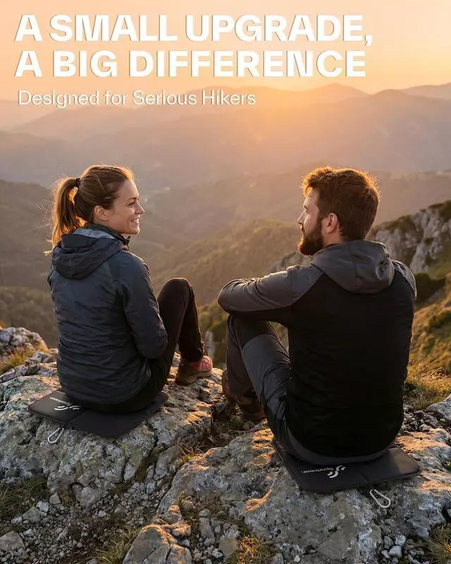 Alt view image 6 of 7 - Sitting Pad, 0.13lbs Lightweight Waterproof Folding Seat Pad for Backpacking, 15.75'' x 15.75'' Portable Camping Seat Mat for Hiking, Picnics & Outdoor Use
