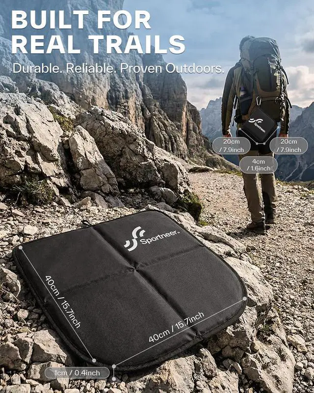 Alt view image 3 of 7 - Sitting Pad, 0.13lbs Lightweight Waterproof Folding Seat Pad for Backpacking, 15.75'' x 15.75'' Portable Camping Seat Mat for Hiking, Picnics & Outdoor Use