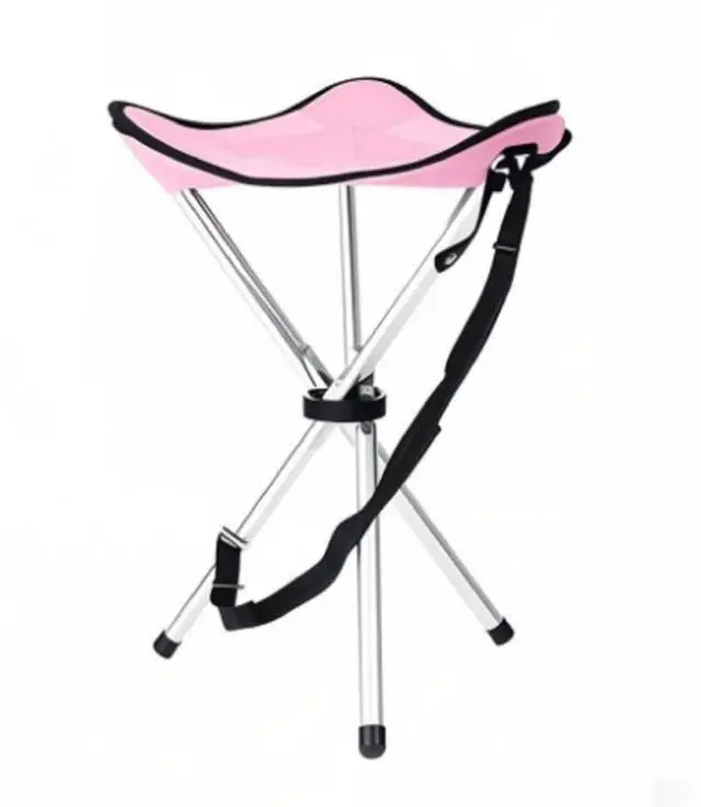 Main image of Folding Camping Stool,16.5" Folding Camping Chairs,Portable Tripod Seat,Outdoor Travel Tall Chair for Camping Walking Hunting Hiking Fishing Mountaineering Picnic Beach BBQ Garden Lawn(Pink)