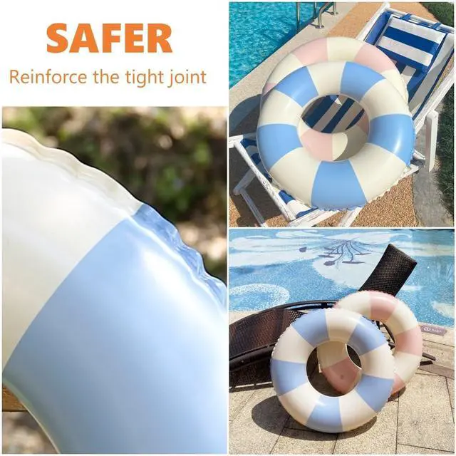 Alt view image 3 of 7 - Pool Floats Swimming Rings for Kids, Age 5-10 Inflatable Swim Tubes Ring Toys with 11" Inner, Beach Inflatable Tubes Floaties Toys for Kids Adults (Yellow x1)