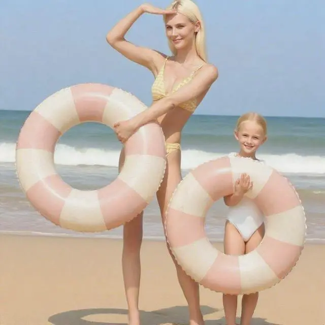 Alt view image 6 of 7 - Pool Floats Swimming Rings for Kids, Age 5-10 Inflatable Swim Tubes Ring Toys with 11" Inner, Beach Inflatable Tubes Floaties Toys for Kids Adults (Yellow x1)