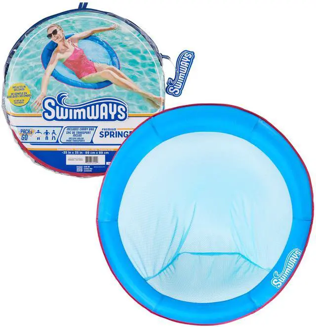 Main image of Spring Float Papasan, Fast-Inflating Round Adult Lounger; Ages 15+ | Patented Fast Inflation for Immediate Use During Travel, Fits Most Adults and Teens, Teens & Adults Can Lounge Comfortably