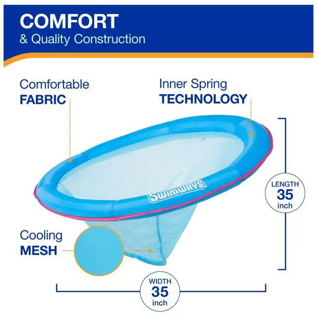 Alt view image 3 of 7 - Spring Float Papasan, Fast-Inflating Round Adult Lounger; Ages 15+ | Patented Fast Inflation for Immediate Use During Travel, Fits Most Adults and Teens, Teens & Adults Can Lounge Comfortably