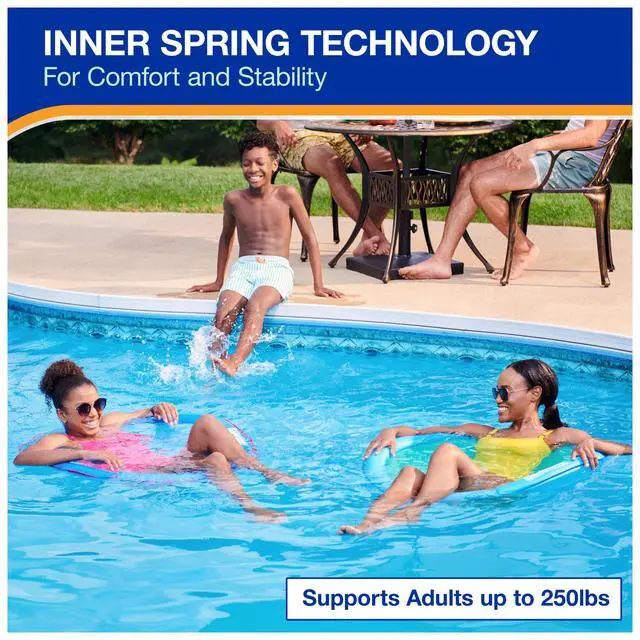 Alt view image 4 of 7 - Spring Float Papasan, Fast-Inflating Round Adult Lounger; Ages 15+ | Patented Fast Inflation for Immediate Use During Travel, Fits Most Adults and Teens, Teens & Adults Can Lounge Comfortably