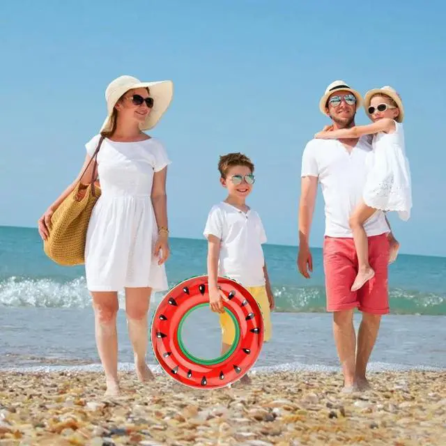 Alt view image 4 of 6 - Pool Tubes, 3 PCS Pool Floats for Kids Pool Tubes Summer Fruit Tubes for Floating Inflatable Swim Rings Round Portable Floaties Inflatable Pool Toys for Girls Boys Pool Beach Lake Summer Party