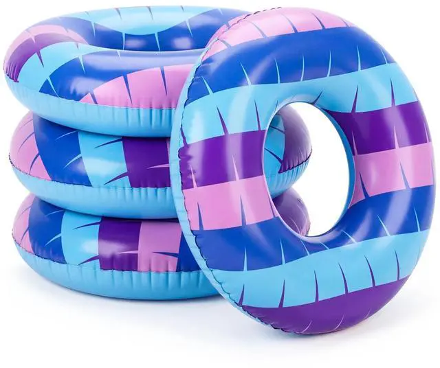 Main image of 4 Pack Video Game Pool Floats 22.83 Inch Inflatable Video Game Blue Purple Pink Pool Inner Tubes Swim Rings for Swimming Beach Summer Party Favors Outdoors
