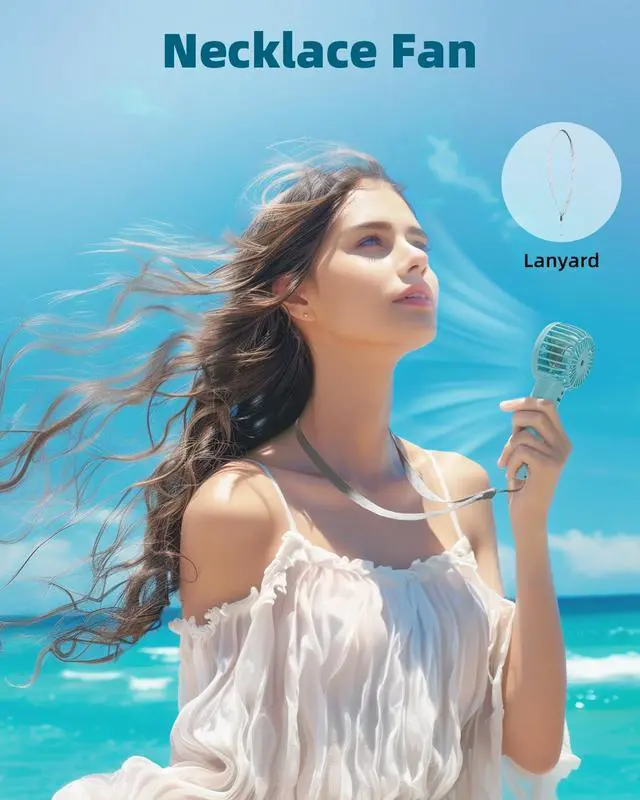 Alt view image 7 of 7 - Mini Handheld Fan, Powerful 3 Speed Portable Personal Fan, Cute and Pocket Design, USB Rechargeable for Makeup/Lash/Travel/Outdoors, Summer Gift for Stylish Girls Women Kids-Blue