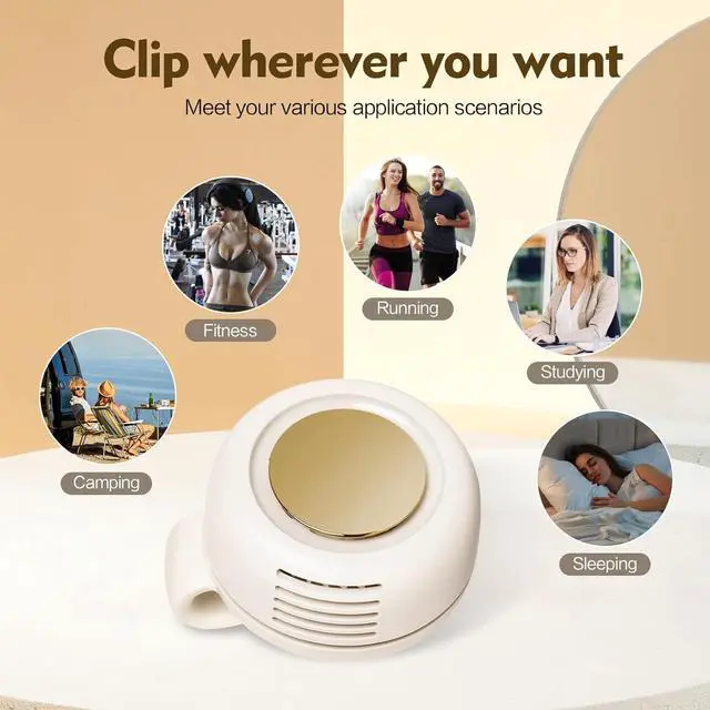 Alt view image 3 of 7 - Portable Clip-On Fan, Mini USB Rechargeable 360° Rotatable Fan, Personal Fan 3-Speed Silent Mini Bladeless Fans(Green)