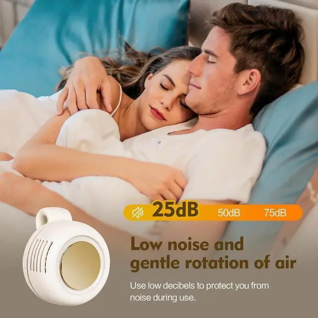 Alt view image 6 of 7 - Portable Clip-On Fan, Mini USB Rechargeable 360° Rotatable Fan, Personal Fan 3-Speed Silent Mini Bladeless Fans(Green)