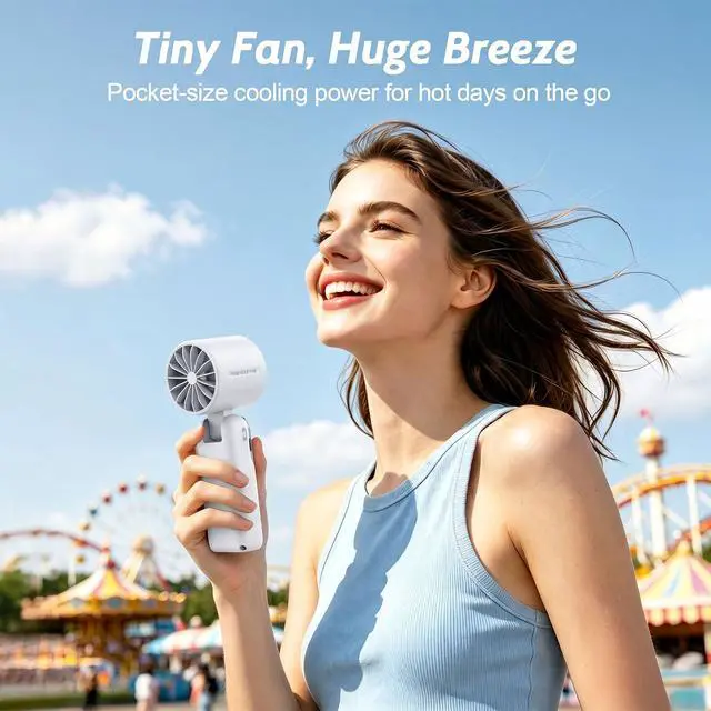 Alt view image 2 of 7 - 5000mAh Portable Handheld Fan, USB-C Rechargeable Mini Fan with 100 Speeds | 5000mAh Portable Handheld Fan, USB-C Rechargeable Mini Fan with 100 Speeds