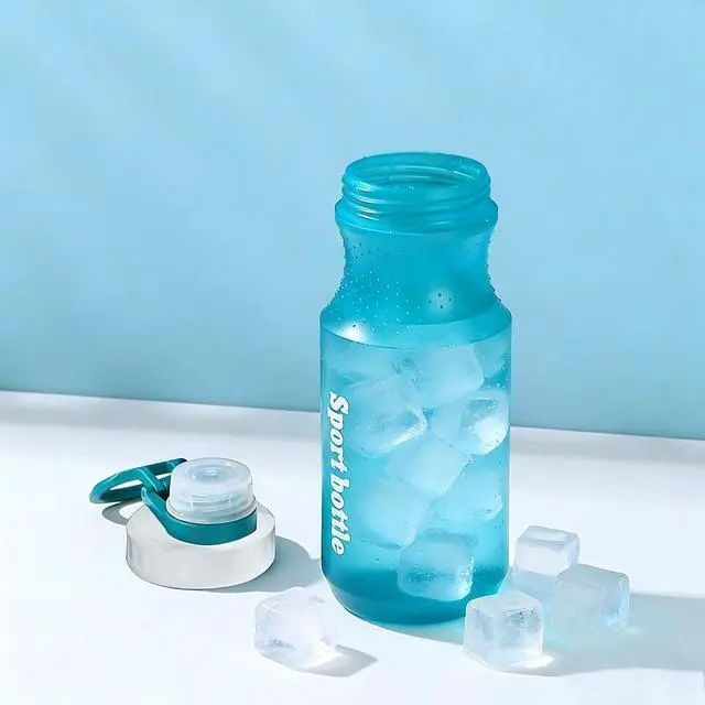 Alt view image 4 of 7 - 2 PCS Set Plastic Water Bottles, Sports Water Bottles with Leak-Proof Lid, Lightweight Reusable Water Bottles for Running,Gym, School, Travel, BPA Free,Leak Proof (Blue(13oz+20oz)