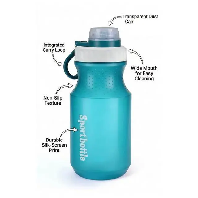 Alt view image 6 of 7 - 2 PCS Set Plastic Water Bottles, Sports Water Bottles with Leak-Proof Lid, Lightweight Reusable Water Bottles for Running,Gym, School, Travel, BPA Free,Leak Proof (Blue(13oz+20oz)