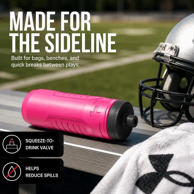 Alt view image 5 of 6 - 32oz Sideline Squeeze Bottle Hot Pink