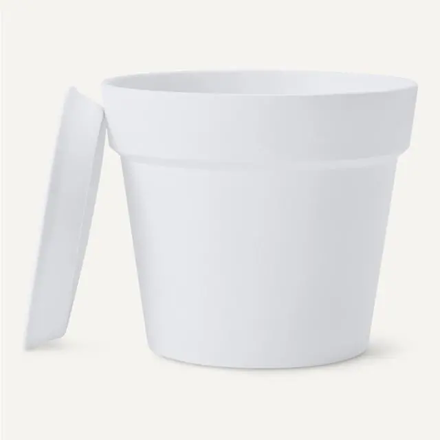 Alt view image 4 of 4 - Plant Pot with Drainage Holes and Ridges, Lightweight, Matte White, 6 inch, 1-Pack