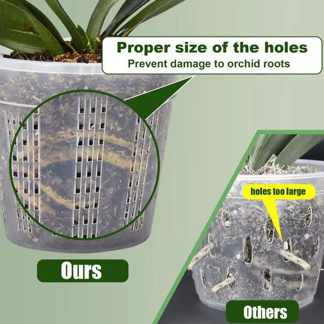 Alt view image 3 of 7 - Orchid Pot, 2 Each of 4.3",5.5",6.1" Orchid Pots with Holes, Orchid Pots for Repotting, Plastic Orchid Planter for Indoor Outdoor Plants (2 Each of 4.3",5.5",6.1")