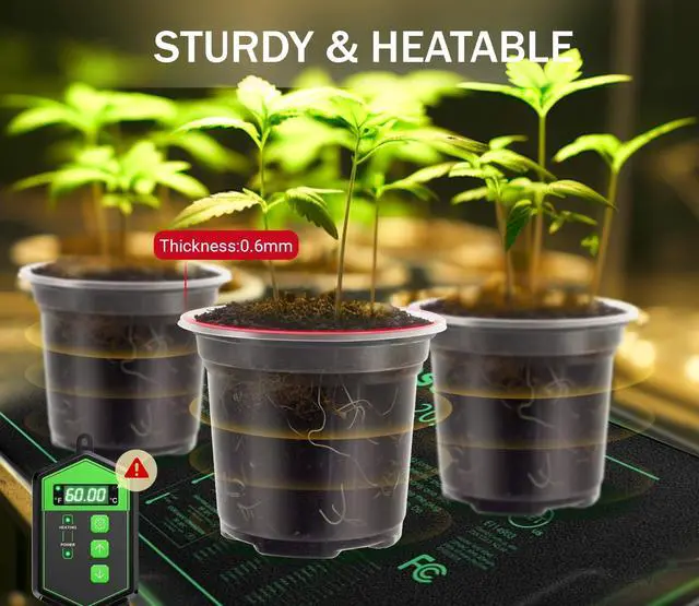 Alt view image 2 of 7 - 30 Pack Clear Nursery Plant Pots, 3.5/4/5 In with Drainage Holes, 20 Labels | High Transparency (Clear View of Root Growth), Variety Pack, Good Drainage, 20 Pack Easy-ID Plant Labels
