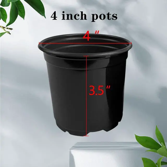 Alt view image 2 of 6 - 100 Pack Nursery Pots, 4 5 6 Inch Nursery Pot for Plants, Plastic Plant Pots with Drainage Holes, Garden Flower Pots for Transplanting, Succulents, Cuttings, Seedlings(4inch,100pcs)