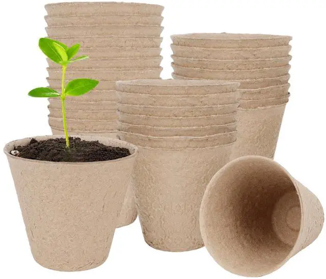 Main image of 30 Pack Peat Pots, 3.1 Inch Seed Starting Pots, No Drainage Holes | No Transplant Shock, Biodegradable Round Nursery Pot, Starting Seeds of Vegetables, Herbs, and Flowers